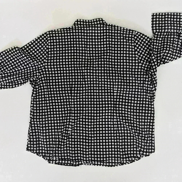 Ecologie Black And White Polka Dot Cotton Shirt Size 1X 3/4 Sleeves. - Picture 2 of 9